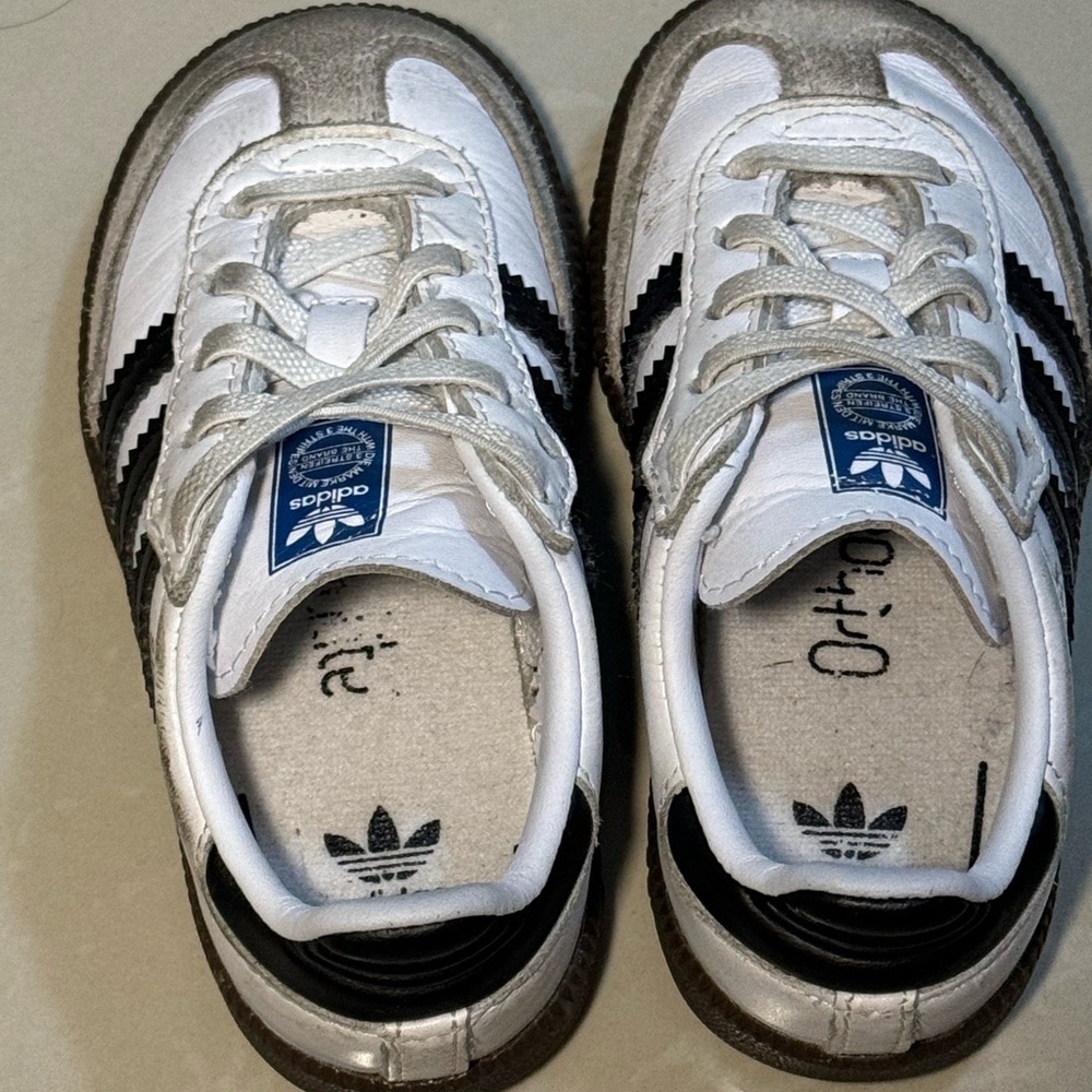 Adidas Toddlers White and Black Sneakers